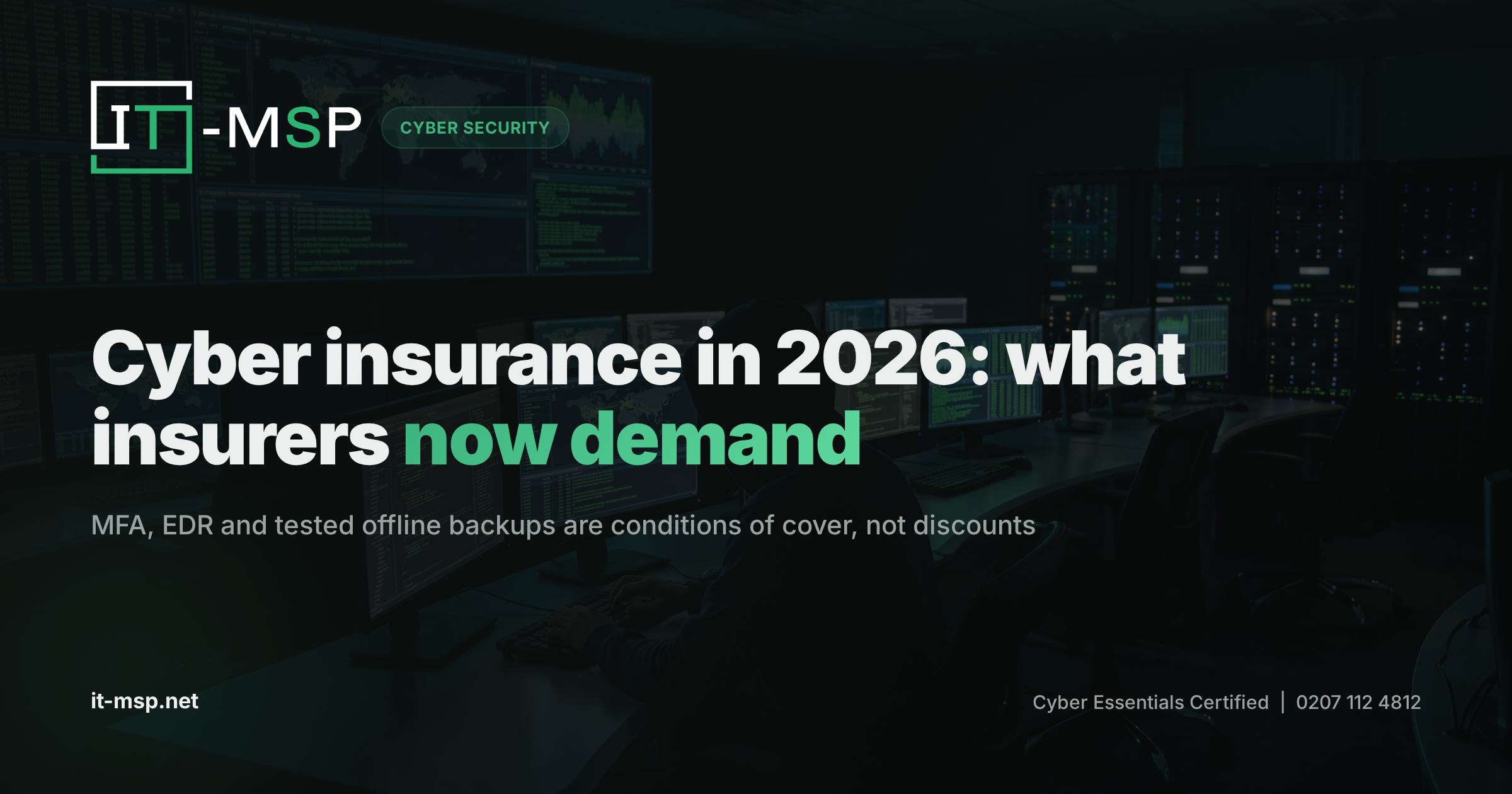 Cyber Insurance in 2026: What Insurers Now Demand Before They'll Pay Out