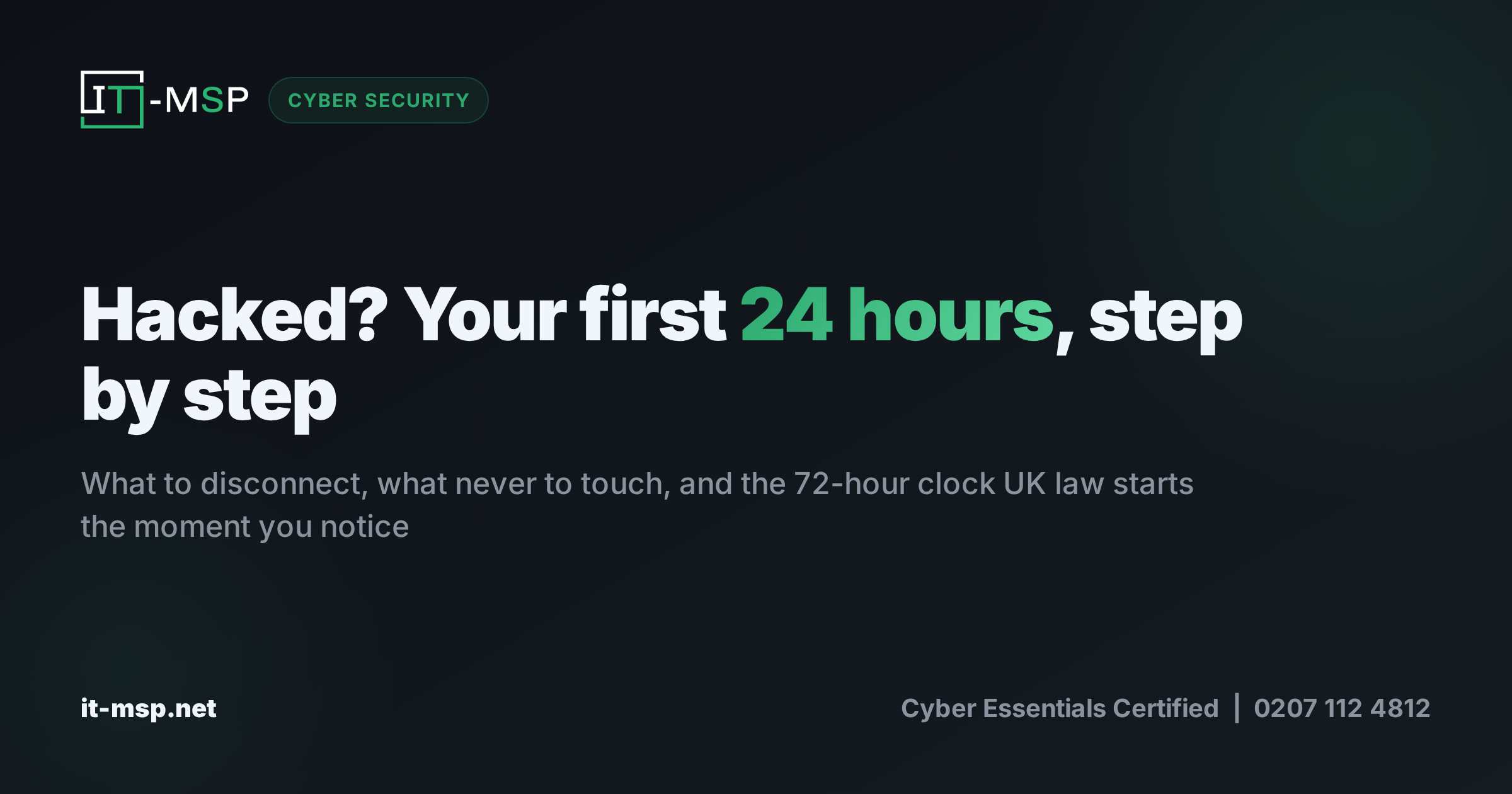 Hacked? What to Do in the First 24 Hours: A Step-by-Step Guide for UK Businesses