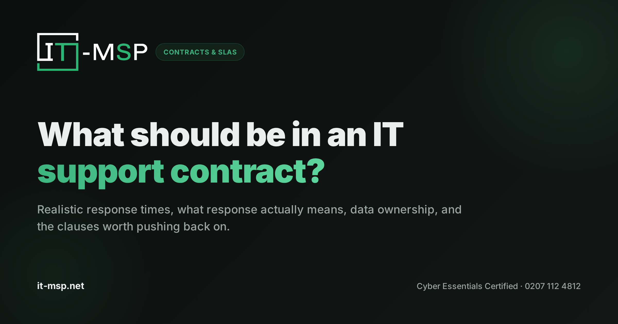 What Should Be in an IT Support Contract: SLAs, Response Times and Red Flags